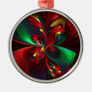 Moderne Abstrakte Kunst Rotes Grün Muster #11 Ornament Aus Metall