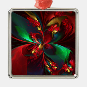 Moderne Abstrakte Kunst Rotes Grün Muster #11 Ornament Aus Metall