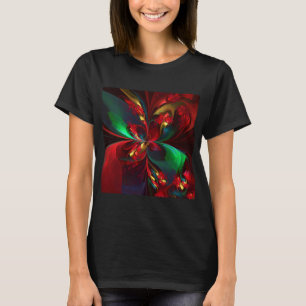 Moderne Abstrakte Kunst Rotes Grün Muster #11 T-Shirt