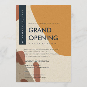 MODERNE ABSTRAKTE KUNST RUST ORANGE GRAND ÖFFNUNG EINLADUNG