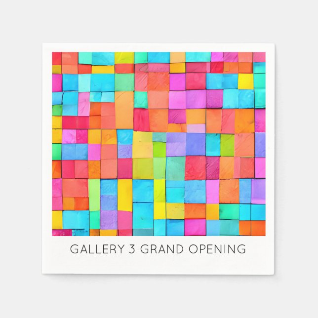 Moderne Abstrakte Kunstfarben Textspass Serviette (Vorderseite)