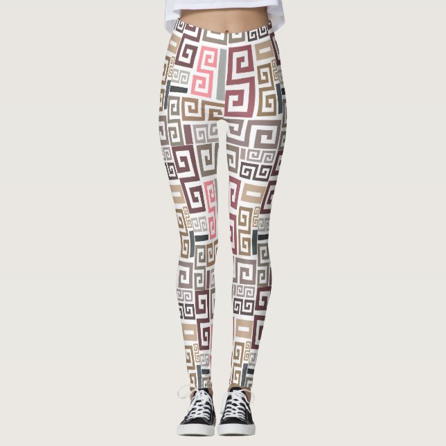 moderne abstrakte Kunstlinien Leggings (Vorderseite)