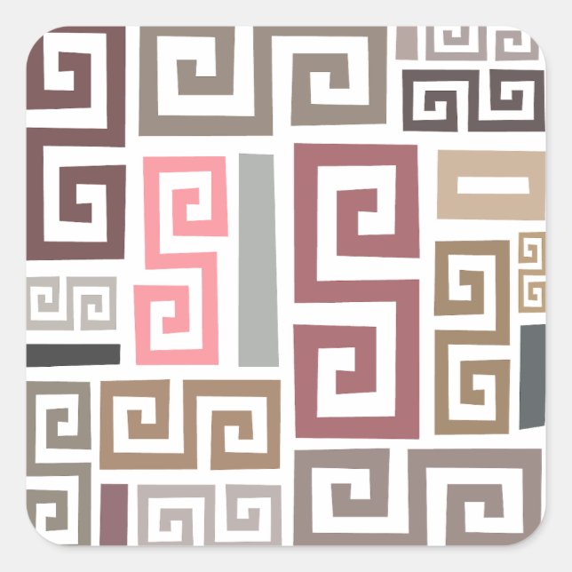 moderne abstrakte Kunstlinien Quadratischer Aufkleber (Vorderseite)