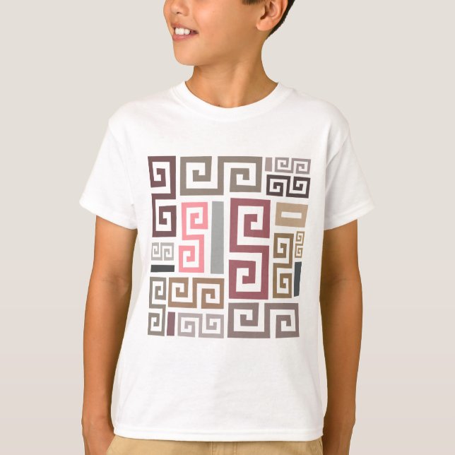 moderne abstrakte Kunstlinien T-Shirt (Vorderseite)