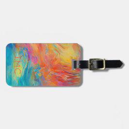 Moderne Abstrakte Kunstmalereiinitialen farbenfroh Gepäckanhänger