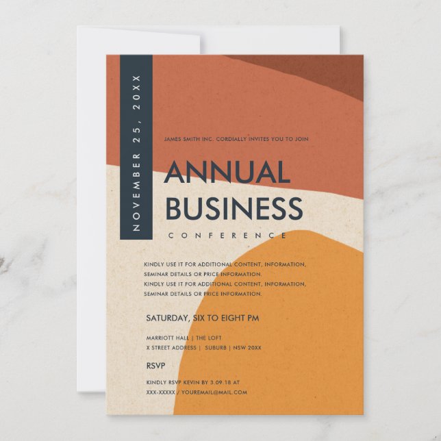 MODERNE ABSTRAKTE KUNSTSTRECKENKONFERENZ EINLADUNG (Vorderseite)