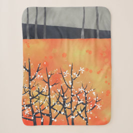 Moderne Abstrakte Landschaft Burnt Orange Sherpadecke