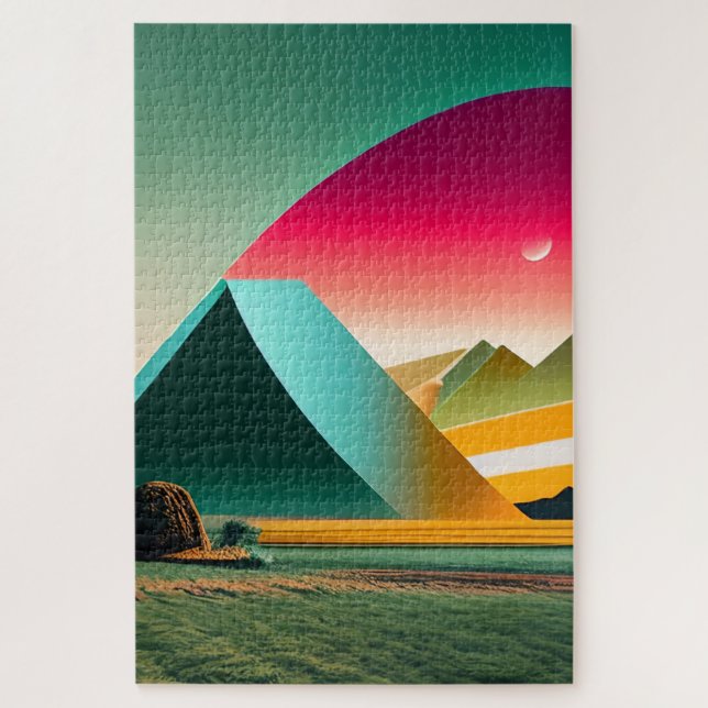 Moderne Abstrakte Landschaft Puzzle (Vertikal)