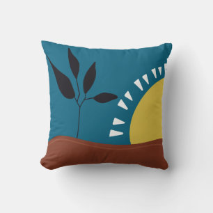 Moderne abstrakte Landschaft Sonne Minimalist Kissen