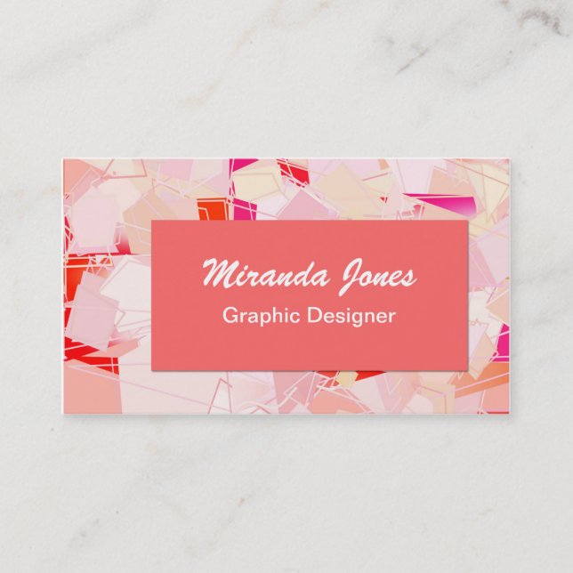 Moderne Abstrakte Leinwand - Korallen, Buff und We Visitenkarte (Vorderseite)