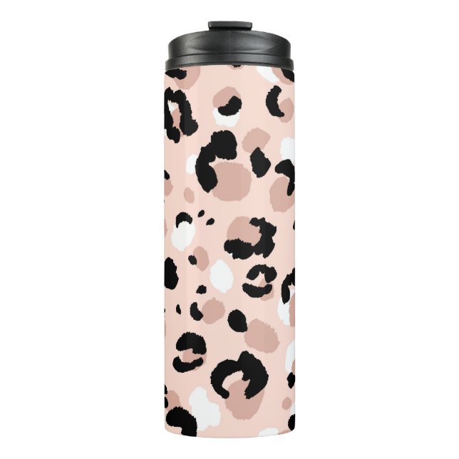 Moderne abstrakte Leoparden-Tierdrucke Thermosbecher (Vorderseite)
