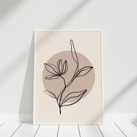 Moderne Abstrakte Line Art Blume