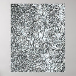 Moderne Abstrakte, lineare schwarz-graue Linien Poster