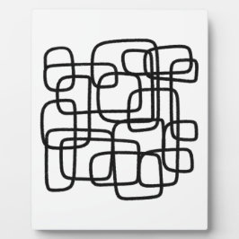 Moderne Abstrakte Linie Schwarz/Weiß Fotoplatte