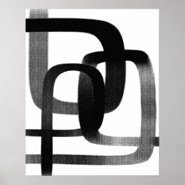 Moderne Abstrakte Linie Schwarz/Weiß Poster