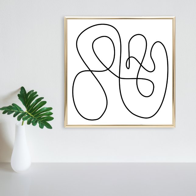 Moderne Abstrakte Linie Schwarz/Weiß Poster (Von Creator hochgeladen)