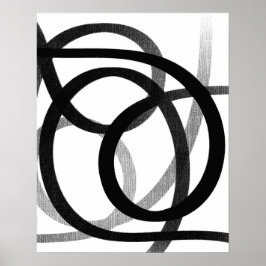 Moderne Abstrakte Linie Schwarz/Weiß Poster