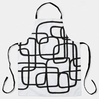 Moderne Abstrakte Linie Schwarz/Weiß Schürze