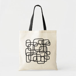 Moderne Abstrakte Linie Schwarz/Weiß Tragetasche