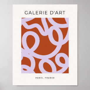 Moderne Abstrakte Linien braun und Lila Poster