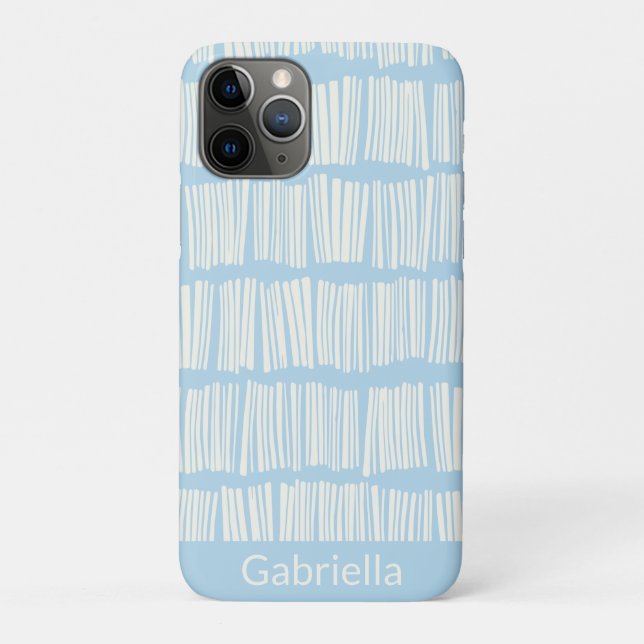 Moderne Abstrakte Linien Muster in blau Personalis Case-Mate iPhone Hülle (Rückseite)