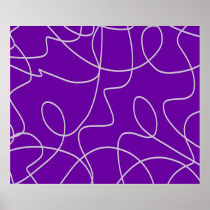 Moderne abstrakte Linienkunst in Lila Poster