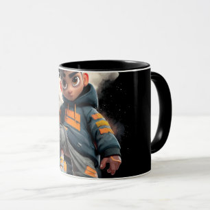 Moderne abstrakte Linienkunst Schwarze Tasse Min