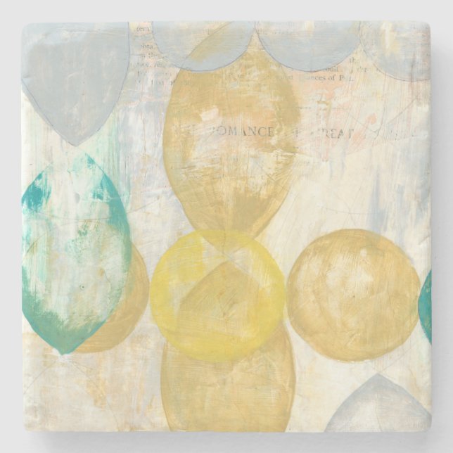 Moderne abstrakte Malerei auf Zeitungspapier Steinuntersetzer (Vorderseite)