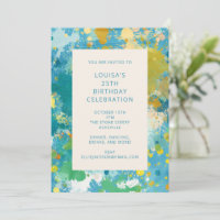 Moderne Abstrakte Malerei Cool Blue 25. Geburtstag