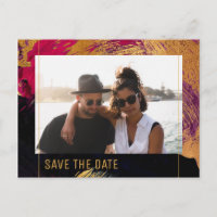 Moderne abstrakte Malerei Goldskript Foto Hochzeit