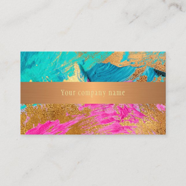 Moderne abstrakte Malerei Kupfergold Firmenname Visitenkarte (Vorderseite)