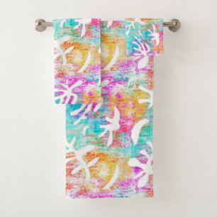 Moderne Abstrakte Malerei Matisse Tropische Pastel Badhandtuch Set