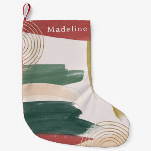Moderne abstrakte Malerei Monogramm Weihnachten Kleiner Weihnachtsstrumpf