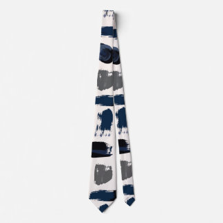 Moderne abstrakte malerische Pinselstriche Navy un Krawatte