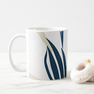 Moderne abstrakte marineblaue und beige Kaffeetass Kaffeetasse