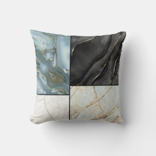 Moderne abstrakte Marmor-Achat-Geometrie-Block Kissen
