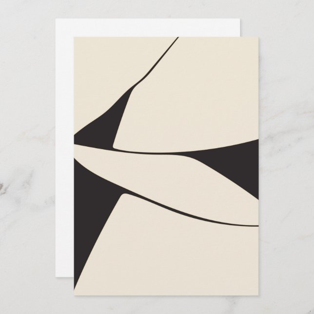 Moderne Abstrakte Minimalismus Japandi Stil Hochze Save The Date (Vorne/Hinten)