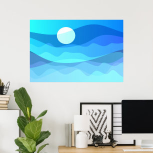 Moderne Abstrakte Minimalistische Sonnenaufgang Poster