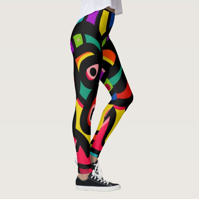 Moderne abstrakte multi Farbe Leggings (Rechts)