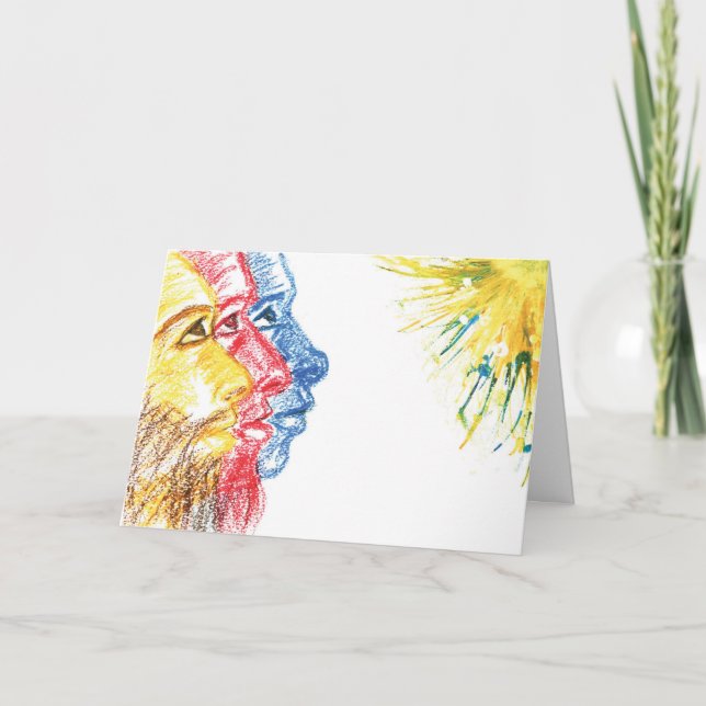 Moderne Abstrakte Multikulturelle Drei Könige Feiertagskarte (Vorderseite)