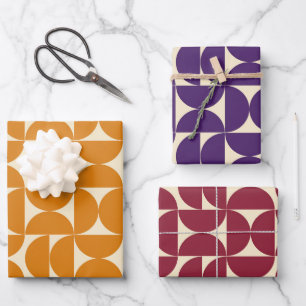 Moderne abstrakte Muster im Stil der Mitte des Jah Geschenkpapier Set