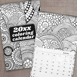 Moderne abstrakte Muster zum Ausmalen Kalender