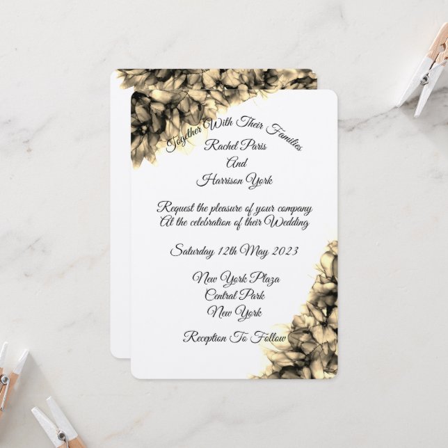 Moderne Abstrakte Natur Elegante Hochzeit Einladung (Vorderseite/Rückseite Beispiel)