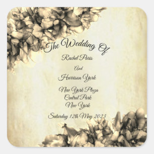 Moderne Abstrakte Natur Elegante Hochzeit Quadratischer Aufkleber