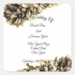Moderne Abstrakte Natur Elegante Hochzeit Quadratischer Aufkleber