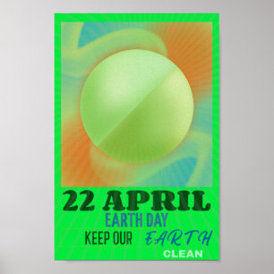 Moderne Abstrakte Neunerkunst für das Earth Day Po Poster