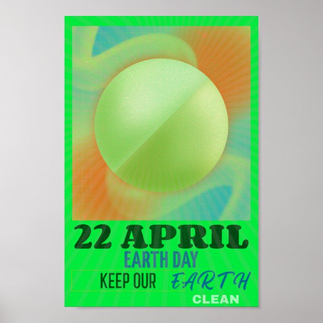 Moderne Abstrakte Neunerkunst für das Earth Day Po Poster (Vorne)