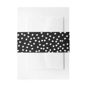 Moderne Abstrakte Niedliche Polka Dot Black und Wh Einladungsbanderole