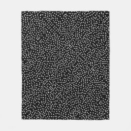 Moderne Abstrakte Niedliche Polka Dot Black und Wh Fleecedecke