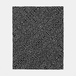 Moderne Abstrakte Niedliche Polka Dot Black und Wh Fleecedecke